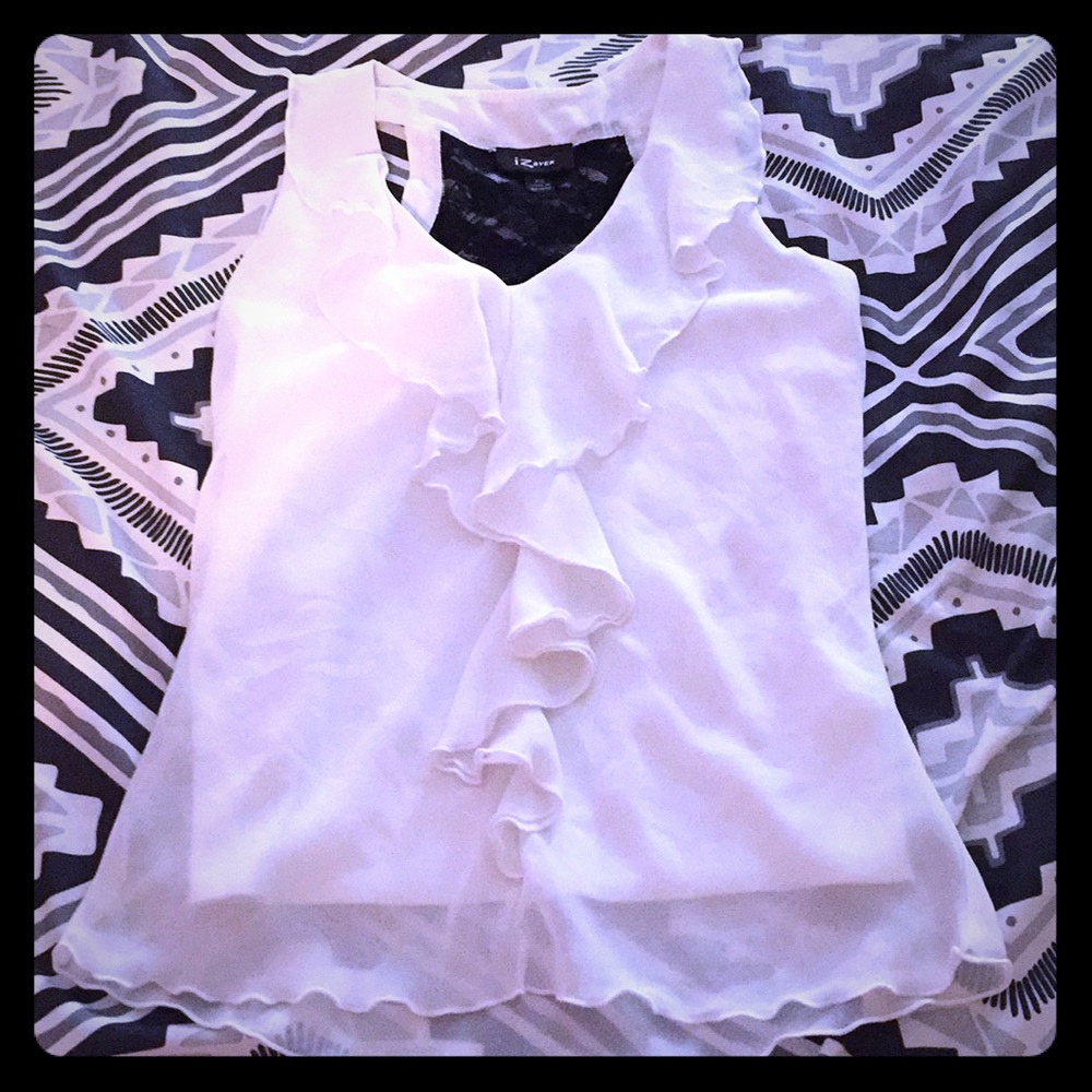 IZ Byer sleeveless top with black lace back